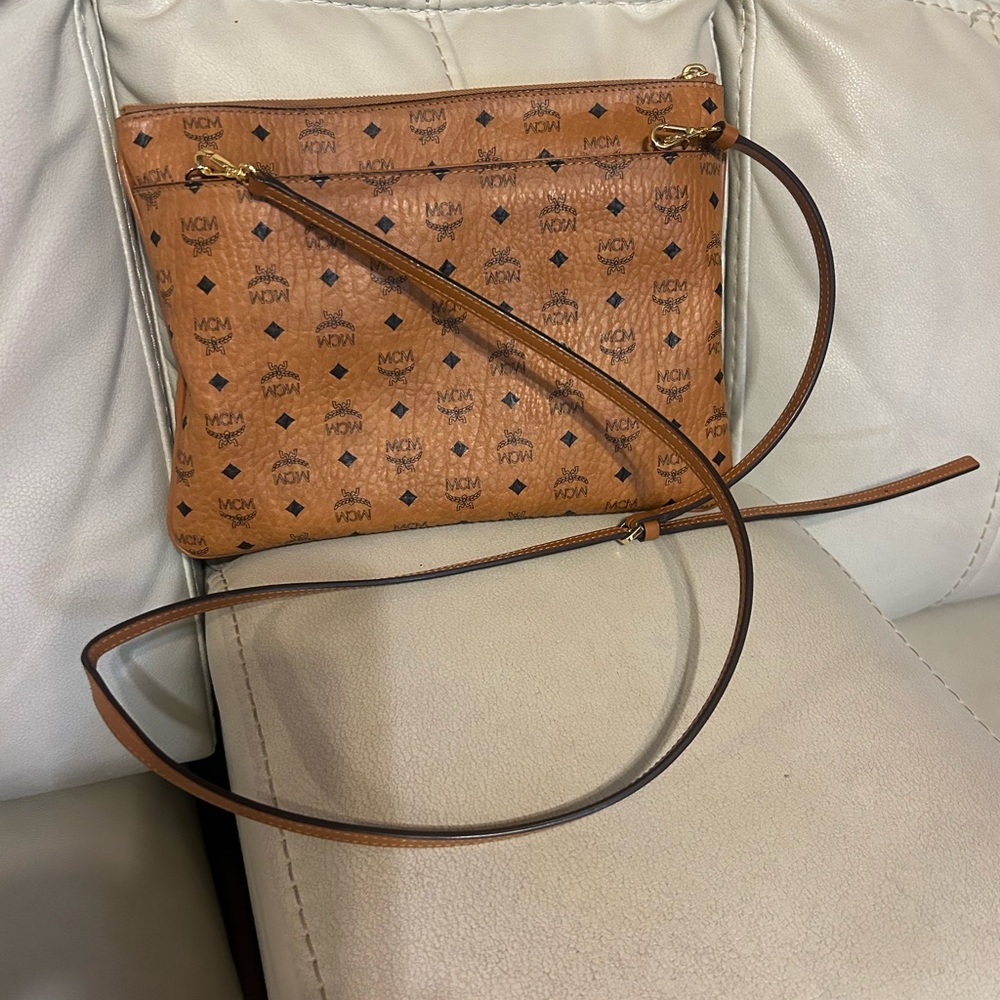 MCM Cognac Visetos Crossbody Bag - Picture 2 of 5